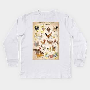 Greek Myth Chickens - COLOUR Iliad Edition Kids Long Sleeve T-Shirt